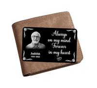 Smallduuck Personalized Photo Memorial Wallet Card Inserts Custom in Loving Memory Wallet Card Always On My Mind Forever in My Heart Cards Sympathy Wallets Cards Gift for Loss of Loved One,10