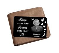 Smallduuck Personalized Photo Memorial Wallet Card Inserts Custom in Loving Memory Wallet Card Always On My Mind Forever in My Heart Cards Sympathy Wallets Cards Gift for Loss of Loved One,09