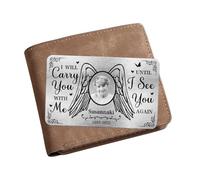 Smallduuck Personalized Photo Memorial Wallet Card Inserts Custom in Loving Memory Wallet Card I'll Carry You with Me Until I See You Again Cards Sympathy Wallets Cards Gift for Loss of Loved One,02