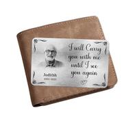 Smallduuck Personalized Photo Memorial Wallet Card Inserts Custom in Loving Memory Wallet Card I'll Carry You with Me Until I See You Again Cards Sympathy Wallets Cards Gift for Loss of Loved One,05