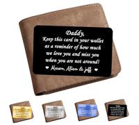 Smallduuck Personalized to My Daddy Wallet Insert Custom 1st Fathers Day Metal Wallet Card Engraved Dad Wallets Card Gifts for Dad Daddy Birthday,01