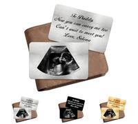 Smallduuck Personalized Ultrasound Picture Wallet Insert Custom to Daddy Now You Can Carry Me Too Metal Wallet Card Baby Sonogram Insert Card Gifts for Dad Daddy 1st Fathers Day Birthday