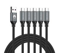 SMALLElectric 5-Pack 3ft USB C Cable, Fast Charge for Samsung Galaxy S21 S20 S10 S9 S8 Plus, Note 10 9 8, LG V50 V40 G8 G7, Braided Nylon USB-C Charger Cable