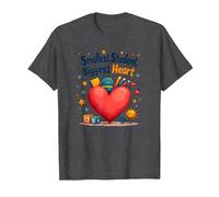 Smallest Student, Biggest Heart T-Shirt, Men, Dark Heather Grey, S
