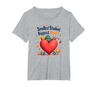 Smallest Student, Biggest Heart T-Shirt, Women's Plus, Heather Grey, 1X