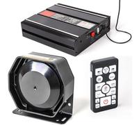 SMALLFATW Police Siren 20 Tones 130 DB 200 Watt, Dual 20A Auxiliary Switch, Wireless Remote USB Rechargeable 15M Control Range, Car PA System Speaker Horn, Emergency Siren for Car Truck Vehicles