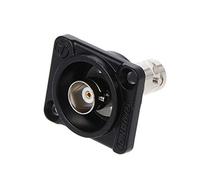 smallJUN D- Double Bnc Connector Chassis Panel Mount Adapter Audio Monitoring Parts D Module Straight Through Silver & Black