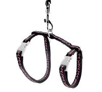 SMALLLEE_LUCKY_STORE Cat Harness Collar Giraffe Small Dog Kitten Halter Harnesses Pet Walking Vest Lead Adjustable Black