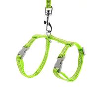 SMALLLEE_LUCKY_STORE Cat Harness Collar Giraffe Small Dog Kitten Halter Harnesses Pet Walking Vest Lead Adjustable Green