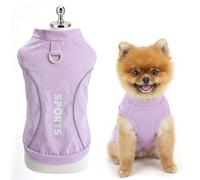 SMALLLEE_LUCKY_STORE Cool-Touch Dog Shirt for Extra Small Dogs Stretchy Reflective Strip Puppy T-Shirt Tee with Letter and D-Ring Sleeveless Vest Summer Spring Chihuahua Yorkie Cat Clothes Purple XXL