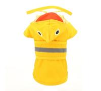 SMALLLEE_LUCKY_STORE Cute Duck Dog Raincoat with Clear Hood and Harness Hole Adjustable Waterproof Rain Jacket for Small Medium Large Dogs Boy Girl Reflective Pet Poncho, Yellow, S