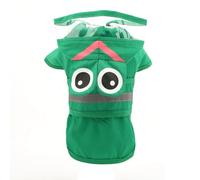 SMALLLEE_LUCKY_STORE Cute Frog Dog Raincoat with Clear Hood and Harness Hole Adjustable Waterproof Rain Jacket for Small Medium Large Dogs Boy Girl Reflective Pet Poncho, Green, XS