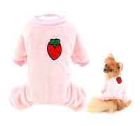 SMALLLEE_LUCKY_STORE Cute Fruits Pet Fleece Pajamas Pjs Jumpsuit for Small Dogs Cats, Puppy Sweater Coat Sleepwear Yorkie Chihuahua Warm Winter Clothes