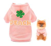 SMALLLEE_LUCKY_STORE Cute Fruits Puppy Fleece Pullover Hoodie Sweatshirt Jumper Sweater for Small Medium Dogs Cat Boy Girl Yorkie Chihuahua Kitten Warm Autumn Winter Clothes,Pink,XL