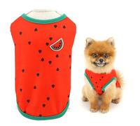 SMALLLEE_LUCKY_STORE Dog T-Shirt for Small Dog Pet Pullover with Cute Watermelon Pattern Puppy Vest Breathable Stretchable Tank Top Spring Summer Shirt Chihuahua Yorkie Cat Apparel, Red, XS