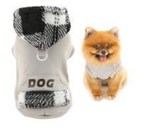 SMALLLEE_LUCKY_STORE Fleece Lined Dog Hoodie for Extra Small Dogs Warm Winter Puppy Sweatshirt Pullover with D-Ring and Big Pocket Soft Hooded Pet Sweater Chihuahua Yorkie Clothes Gray L