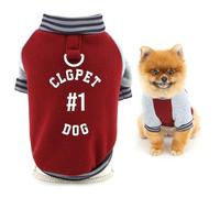 SMALLLEE_LUCKY_STORE Fleece Lined Dog Sweatshirt for Xsmall Small Dogs Pet Jumper with Letter Printed and Leash Ring Warm Pullover Sweater Winter Clothes Puppy Cat Chihuahua Yorkie Costume Wine Red XL