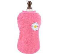 SMALLLEE_LUCKY_STORE Pet Fleece Jumper for Small Dogs Cat Girl Boy Cozy Soft Pullover Sweater Shirt Sweatshirts Warm Winter Coat Puppy Yokie Chihuahua Clothes Flower Pattern,Hot Pink,Size L