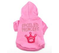 SMALLLEE_LUCKY_STORE Pet Hoodie Hooded Christmas T Tee Shirt Small Dog Clothes Costume Spoiled Princess Pink XS