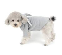 SMALLLEE_LUCKY_STORE Pet Knit Sweater Pullover Jumper with Bunny Ear Hood for Small Dog Cats Puppy Hoodie Winter Coat Jacket Easter Holiday Costume,Grey S
