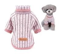 SMALLLEE_LUCKY_STORE Pet Pullover Turtleneck Knit Jumpers Sweaters for Small Dogs Cat Girl Boy Cozy Soft Shirt Sweatshirts Warm Winter Coat Puppy Yorkie Chihuahua Clothes