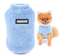 SMALLLEE_LUCKY_STORE Pet Sherpa Fleece Jumper Sweater Vest Turtleneck Pullover Soft Sweatshirt for Small Dog Cat Puppy Boy Girl Yorkie Chihuahua Warm Fall Winter Clothes,Blue,L