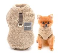 SMALLLEE_LUCKY_STORE Pet Sherpa Fleece Jumper Vest Sweaters Turtleneck Pullover with D-ring Soft Sweatshirt for Small Dogs Cat Puppy Yorkie Chihuahua Warm Fall Winter Clothes,Brown,S