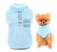 SMALLLEE_LUCKY_STORE Pet Sherpa Fleece Jumper Vest Sweaters Turtleneck Pullover with D-ring Soft Sweatshirt for Small Dogs Cat Puppy Yorkie Chihuahua Warm Fall Winter Clothes,Blue,XL