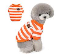 SMALLLEE_LUCKY_STORE Pet Striped Fleece Jumper for Small Dogs Cat Girl Boy Cozy Soft Pullover Shirt Sweatshirts Warm Winter Coat Puppy Yorkie Chihuahua Clothes Doggie Pattern