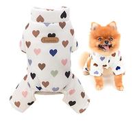 SMALLLEE_LUCKY_STORE Pet Sweet Hearts Winter Coat Snowsuit Jacket Jumpsuit for Small Dogs Cats Waterproof Windproof Puppy Chihuahua Yorkie Fleece Lined Warm Cold Weather Clothes,White,XL