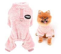 SMALLLEE_LUCKY_STORE Pet Thick Sherpa Fleece Pyjamas Pjs Jammies with D-ring for Small Dogs Cats Puppy Jumper Pajamas Jumpsuit Soft Coat Yorkie Chihuahua Warm Winter Clothes,Pink,L