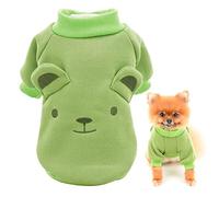 SMALLLEE_LUCKY_STORE Puppy Fleece Sweatshirt Pullover Jumper Sweater Cute Bear with Ears for Small Medium Dogs Cat Boy Girl Yorkie Chihuahua Kitten Warm Autumn Winter Clothes,Green,M