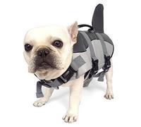 SMALLLEE_LUCKY_STORE Shark Style Dog Life Jacket Ripstop Life Jacket for Dogs with Handle Pet floatation Vest Dog Life Preserver Doggie Swim Vest Life Jacket for Pool,Boat,Beach S