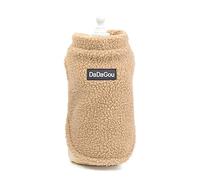 SMALLLEE_LUCKY_STORE Sherpa Fleece Vest for Small Dogs, Light Brown, L | Soft Sherpa Fleece, Sleeveless Fit, Cold Weather Wear, Chihuahua, Yorkie, Small Breed, Warm Puppy Jumper Jacket
