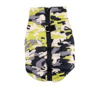 SMALLLEE_LUCKY_STORE Small Dog Winter Coat with D-Ring Camo Puppy Padded Bomber Vest Jacket Harness No Pull Water-Resistant Warm Chihuahua Yorkie Clothes Yellow S