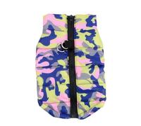 SMALLLEE_LUCKY_STORE Small Dog Winter Coat with D-Ring Camo Puppy Padded Bomber Vest Jacket Harness No Pull Water-Resistant Warm Chihuahua Yorkie Clothes Pink S