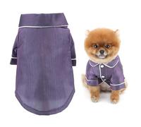 SMALLLEE_LUCKY_STORE Soft Solid Shimmer Satin Dog Pyjamas for Small Medium Dogs Cats Pet Sleepwear Shirt Two Leg Comfortable Pajamas Chihuahua Yorkie Puppy Kitten Basenji Clothes Grey 5XL