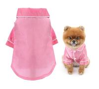 SMALLLEE_LUCKY_STORE Soft Solid Shimmer Satin Dog Pyjamas for Small Medium Dogs Cats Pet Sleepwear Shirt Two Leg Comfortable Pajamas Chihuahua Yorkie Puppy Kitten Basenji Clothes Pink 5XL