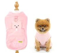 SMALLLEE_LUCKY_STORE Solid Cool-Touch Dog Shirt for Extra Small Dogs Stretchy Puppy T-Shirt Tee with Big Pocket and D-Ring Sleeveless Vest Summer Spring Chihuahua Yorkie Cat Clothes Pink XXL