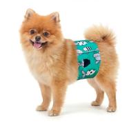 SMALLLEE_LUCKY_STORE Washable Reusable Belly Bands for Male Dogs, Green XS | Breathable Fabric, Leak Proof, Adjustable Waist, Soft Lining, Absorbent Layer, Male Making, Incontinence, Potty Training