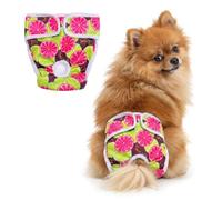 SMALLLEE_LUCKY_STORE Washable Reusable Nappies for Female Dogs, Lemon M