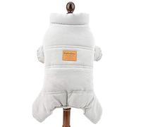 SMALLLEE_LUCKY_STORE Water-resistant Windproof Winter Warm Jacket Puffer Coat Jumpsuit for Small Dogs Cat Boy Girl Fleece Lind Puppy Yorkie Chihuahua Clothes Pet Apparel,Grey,S