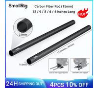 SmallRig 15mm Carbon Fiber Rod for 15mm Rod Support System (Non-Thread), 12 / 9 / 8 / 6 / 4 inches Long 2pcs/set for DSLR Camera 4 inches 1871