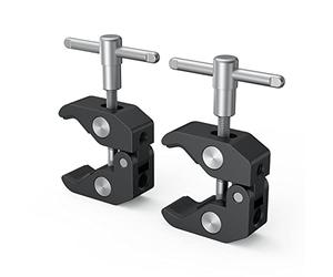 SMALLRIG 2 Pack Super Clamp w/1/4" and 3/8" Threads, Camera Clamps Clip Mount Crab Clamp for DSLR Cameras, Lights, Umbrellas, Hooks, Shelves, Rods, Cross Bars, Photo Accessories - 2058