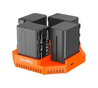 SMALLRIG 4-Channel Charger + 4 Batteries for Sony NP-F970 100W-4834 | PD 100W Fast Charging with OLED Display, for Sony NP-F970, NP-F550, NP-F570, NP-F750, for Camcorder and Monitor