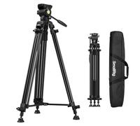 SMALLRIG 73''/186cm Heavy Duty Aluminum Alloy Video Tripod, Max Load 8kg (18lbs), Fluid Head with +85° to -78 Tilt Range, Compact Travel Tripod Weight 3.1kg(6.8lbs), Folded Height 88cm, AD-14-5440