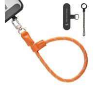SMALLRIG Adjustable Phone Wrist Strap - 5302 | 38cm Leather & Nylon Wrist Strap for Smartphones with Built-in Hook, Keys & Accessories, for iPhone, for Samsung, Orange