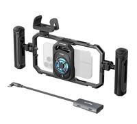 SMALLRIG All-in-One Cooling Dual Handle Phone Cage Kit with 15W Cooler-5276 | 15W Active Cooler + 4-in-1 USB-C Hub, Fits 2.5-3.1" Phones (for iPhone 18/17/Android), Perfect for Live Streaming