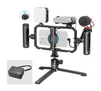SMALLRIG All-in-One Quick Release Phone Video Rig Kit Pro - 4704 | Includes LED light, Mic, Tripod, Dual Handles, Power Bank Holder; for Vlogging & Live Streaming