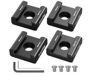 SMALLRIG Anti-Twist Cold Shoe Mount Adapter (4pcs) with 1/4"-20 Screws, for Flash LED Light Monitor Microphone, with Anti Twist Pins, Compatible with SmallRig Cage - 5033